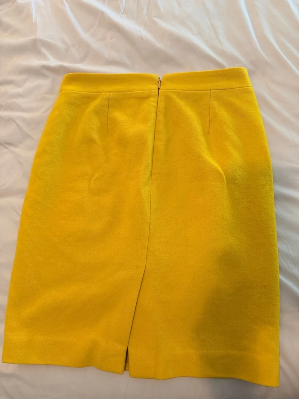 Yellow Women's Straight Wool Skirt